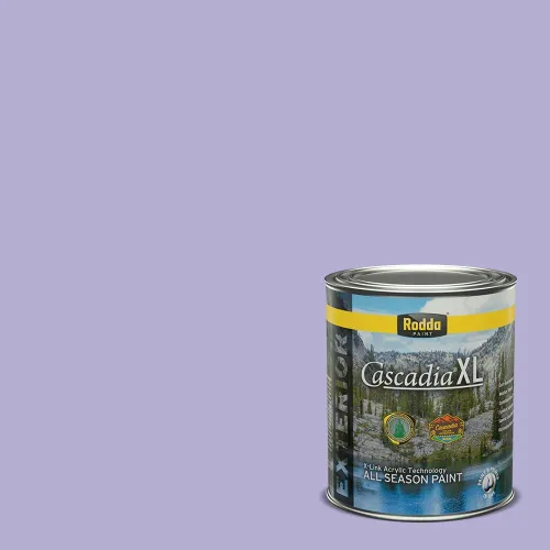 Vista 177 de Rodda Paint CASCADIA XL Pintura e imprimación de satén exterior en uno, cuarto de galón, bikini lavanda