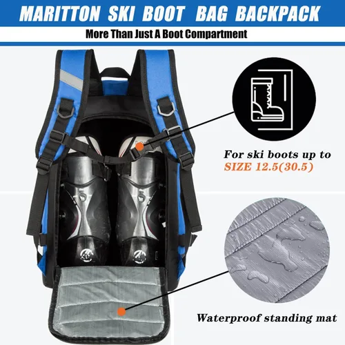 Vista 5 de Bolsa para botas de esquí - Mochila de viaje para botas de snowboard y esquí, casco, gafas, guantes, accesorios