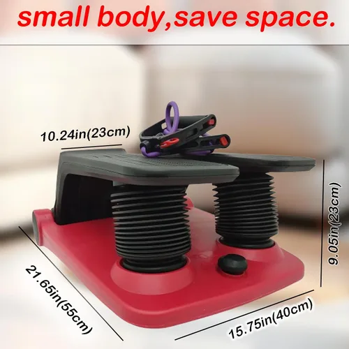 Vista 5 de INTBUYING Mini stepper giratorio para entrenamiento de ejercicio en casa con bandas de resistencia, máquina de pasos silenciosa portátil con monitor