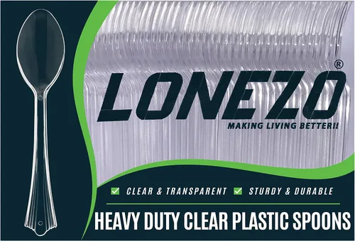 Vista 7 de Lonezo [150 unidades] Tenedores de plástico Tenedores transparentes de plástico desechables resistentes a los golpes, tenedores desechables