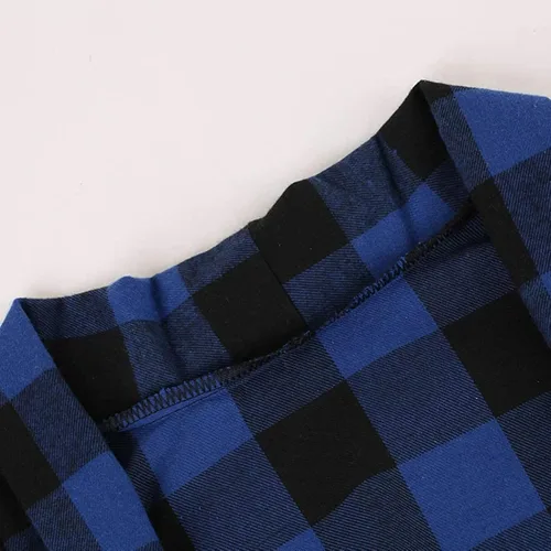 Vista 5 de Women's Long Sleeve Open Front Cardigan Buffalo Plaid Knitted Tops Shirts