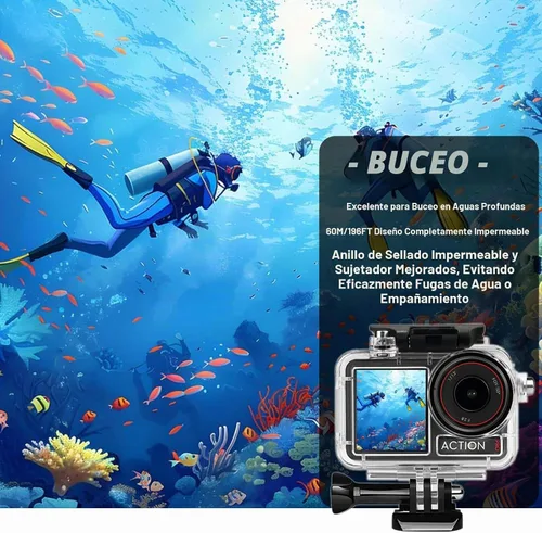 Vista 7 de BO&DQQ Carcasa Subacuática Impermeable Compatible con DJI Osmo Action 5 Pro/Action 4/Action 3, Funda de Cubierta de Buceo de 50 m/164 pies con Kit
