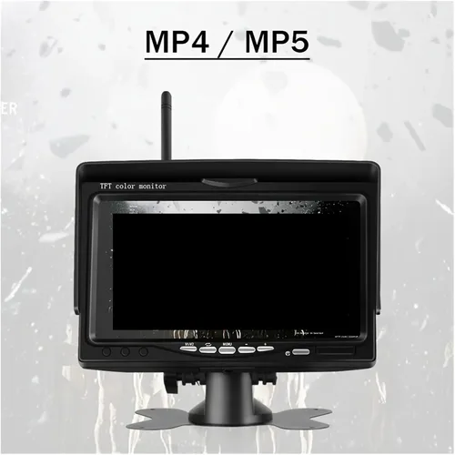Vista 4 de Cámara de retroceso inalámbrica HD para camiones 7 pulgadas LCD Monitor Cámara de visión trasera para camiones autobús remolque excavadora vehículo