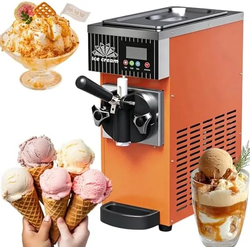 Vista 9 de Máquina comercial de helado suave, limpieza automática, panel LCD, máquina de postres de encimera para restaurantes, cafeterías y tiendas, perfecta