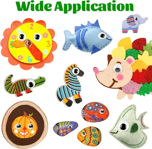 Vista 5 de CCINEE 1150pcs Wiggle Eyes Surtido de plástico a granel Ojos Googly autoadhesivos 0.157 in-0.984 in para manualidades pegatina DIY proyecto