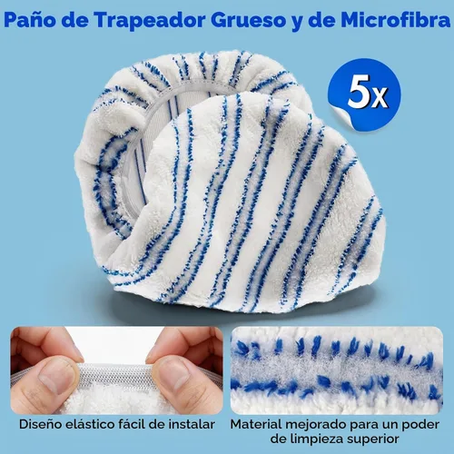 Vista 4 de Masthome Trapeador plano grande de 16 pulgadas, 3 almohadillas de fregona de microfibra