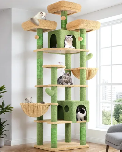Vista 13 de Globlazer Árboles y Torres para Gatos para Múltiples Gatos Adultos, Torre de Árbol para Gatos XXL Alta de 82 Pulgadas para Gatos