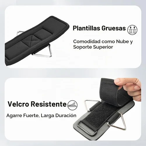 Vista 3 de Wrist Cuffs with D-Ring, Wrist Wraps for Weightlifting with Neoprene Padding, Wrist Straps for Cable Machines Negro