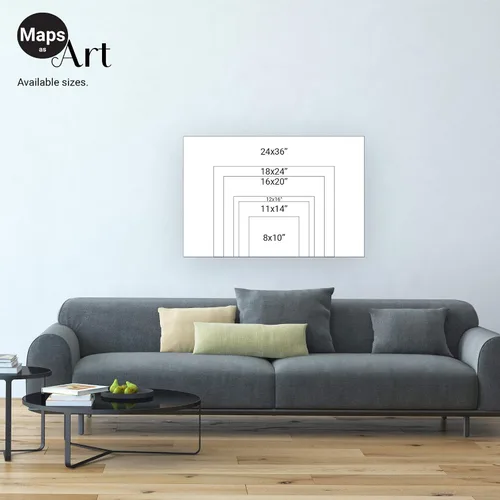 Vista 9 de Cuba Map Wall Art Print 8x10, Cuba Poster 24x36, Handmade Topographic Cuba Decorations for Home, Havana, Caribbean Island, Cuba Gifts by Maps As Art