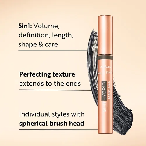 Vista 2 de M. Asam Magic Finish - Máscara híbrida 5 en 1, color negro profundo Mascara for volume, lengthening, definition, care & optimal shape, eye make-up