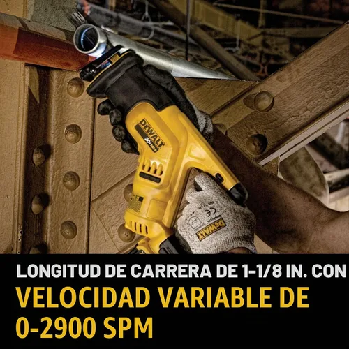 Vista 6 de DEWALT Kit de sierra recíproca inalámbrica MAX* de 20 V, compacto, 2 amperios hora (DCS387D1)