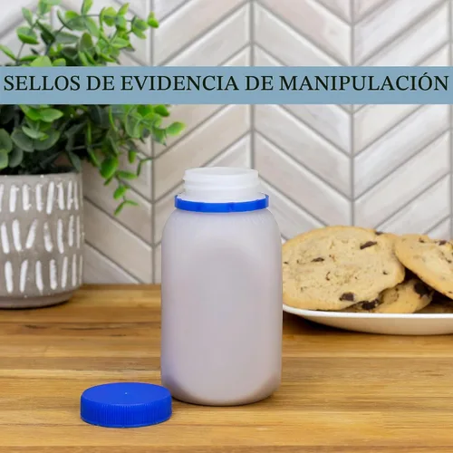 Vista 5 de Cornucopia Brands Paquete de 12 botellas de leche de plástico de 8 onzas, sin BPA, aptas para lavavajillas, multiuso para leche, jugo, batidos