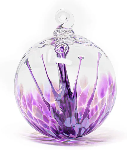 Vista 6 de Luke Adams Glass Mini árbol de la vida de cristal de 3 pulgadas Adorno hecho a mano Bola colgante para observar jardín Decoración del hogar
