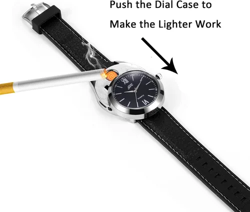 Vista 2 de JewelryWe Reloj de pulsera de cuarzo para hombre, con carga USB, resistente al viento, para Navidad