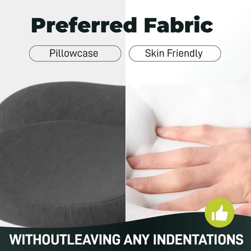 Vista 3 de Almohada de apoyo de cuello de espuma viscoelástica de lujo, cojín cervical ergonómico para dormir (azul)