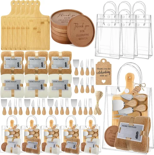Vista 10 de 55 piezas de premios de baby shower para ganadores, 6 juegos de baby shower, regalos de invitados para tabla de quesos para adultos, cuchillos