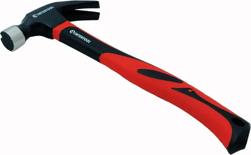 Vista 3 de INTERTOOL Martillo de garra de 16 onzas / 1 libra para enmarcar, clavos, carpintería, cara fresada y mango de fibra de vidrio antideslizante que