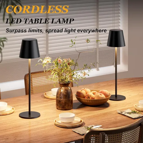 Vista 6 de Kakanuo Lámpara de mesa inalámbrica recargable negro 4