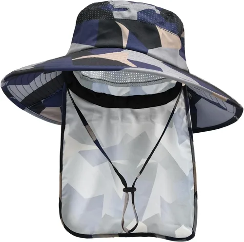 Vista 8 de Sombreros de sol para hombres y mujeres, sombrero de pesca UPF 50+ transpirable de ala ancha Beige