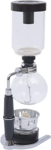 Vista 5 de Kaibrite Cafetera sifón sifón de mesa de vidrio sifón olla de vidrio sifón cafetera de sifón de sifón cafetera al vacío (3 tazas (12.2 fl oz))
