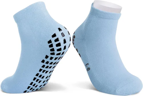 Vista 7 de Raigoo Calcetines de agarre para niños (de 4 a 16 años), calcetines deportivos acolchados para hospital, para niños y niñas