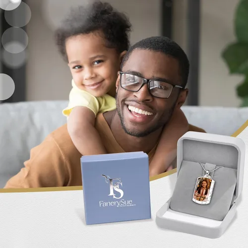 Vista 6 de Fanery Sue Necklace with Picture Inside, Picture Necklace Personalized Photo Custom Dog Tag Necklace Chain Jewelry Military Pendant Memorial Gifts