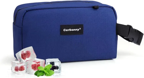Vista 15 de Bolsa de almuerzo mini enfriadora Cerbonny, bolsa de almuerzo congelable y bolsa de snacks, bolsa aislada para viaje/trabajo/escuela, lonchera mini