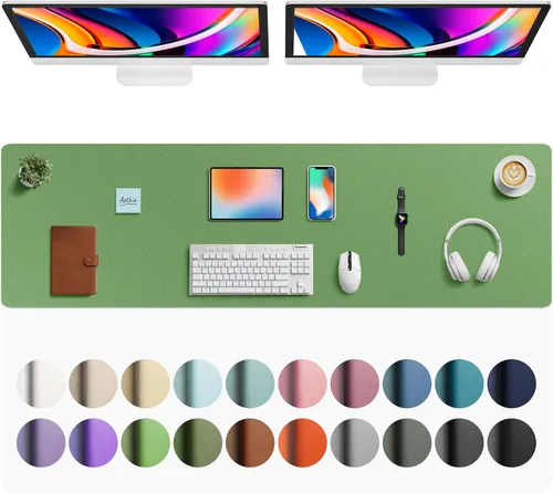 Vista 51 de Aothia - Protector de escritorio de cuero sintético grande, base antideslizante para mouse y superficie para escribir, impermeable, fácil de Agua