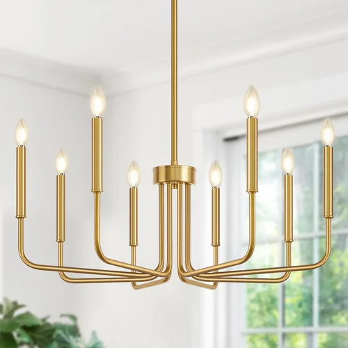 Vista 15 de Lynnoland - Candelabros de 6 luces de granja para comedor, accesorios de iluminación colgantes, lámparas industriales modernas para dormitorio Negro