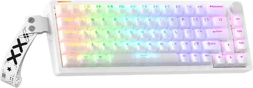 Vista 10 de 68% Wired Gaming Keyboard with Volume Knob, RGB Backlit, Mechanical Keyboard Gasket Mount with PBT Keycaps,8000 Hz Polling Rate, Hall Effect Cream