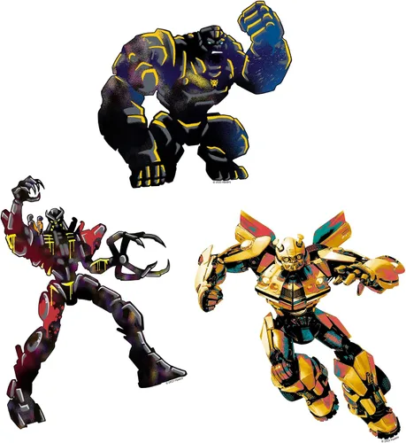 Vista 3 de Transformers: Rise of The Beasts - Paquete variado de calcomanías de vinilo grandes de lujo, diseños de autobots, máximos y terrorcons, laptop
