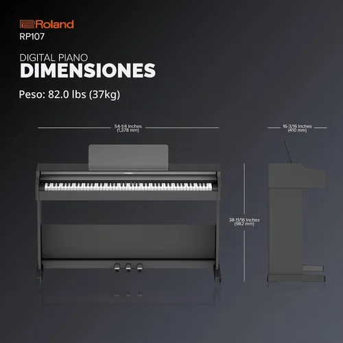 Vista 3 de Roland RP107 - Piano digital