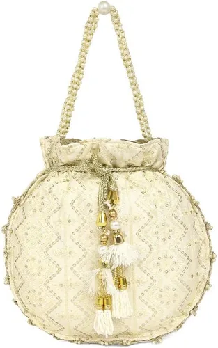 Vista 8 de Aheli Potli - Bolso de mano para mujer, hecho a mano, elegante, para novia, bolso de moda