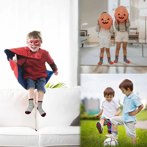 Vista 5 de Calcetines para niños calcetines de tobillo para niños pequeños y niñas 1-14 años 12 pares de calcetines atléticos de media amortiguación
