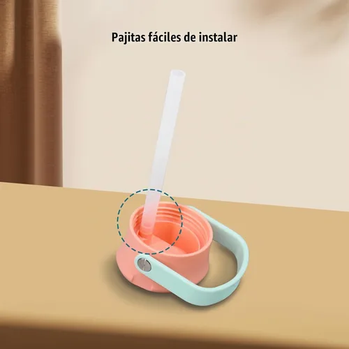 Vista 4 de Popote de repuesto compatible con botella de agua Zak de 14 oz Designs Harmony, paquete de 4 con 1 cepillo (paquete de 6)