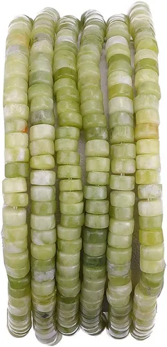 Vista 32 de BEADIA Cuentas Espaciadoras de Jade Natural Africano Planas Redondas Sueltas para Hacer Joyas con Abalorios 3mmx2mm 38cm
