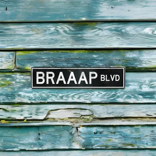 Vista 7 de Braaap Blvd - Letrero de metal de 18 x 4 pulgadas – Letrero de metal de aluminio en relieve vintage – Retro Enduro, todoterreno y carreras