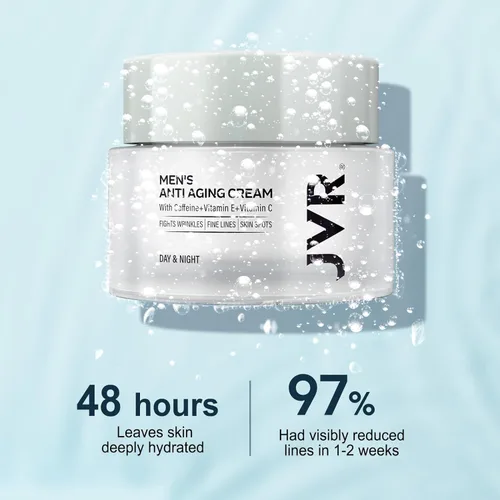 Vista 3 de JVR Hidratante facial para hombre, crema hidratante antienvejecimiento, hidratante facial ligero para hombres, antiarrugas, loción facial