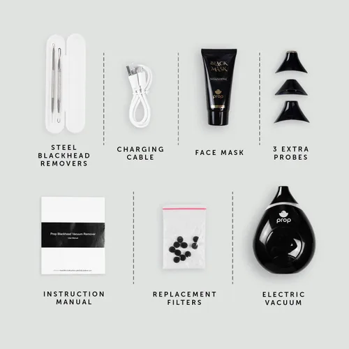 Vista 3 de Paquete de vacío removedor de puntos negros: limpiador de poros, exfoliante, removedor de acné, succión facial y mucho más. Mascarilla facial
