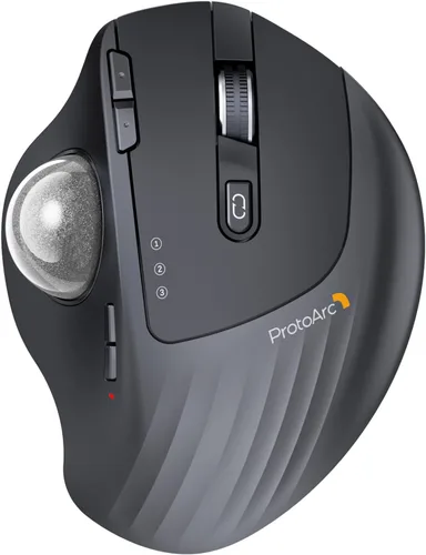 Vista 11 de ProtoArc EM01 NL - Ratón de Trackball inalámbrico, ergonómico Bluetooth Rollerball Pulgar, recargable, para computadora portátil, ángulo ajustable