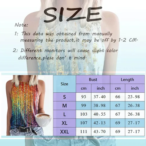 Vista 3 de Camisetas para mujer cuello redondo sin mangas estampadas casuales de ajuste holgado básicas blusa de playa con encaje negro