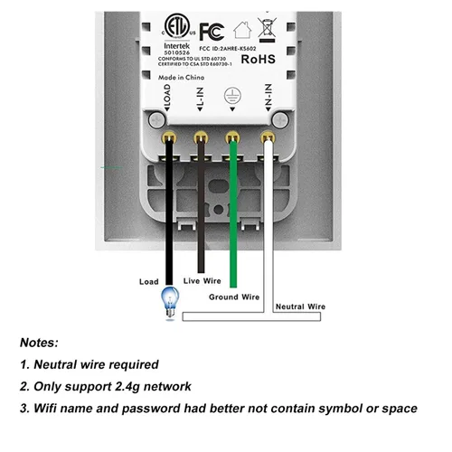 Vista 7 de Lesim Interruptor inteligente WiFi Interruptor de luz WiFi funciona con Alexa Google Home 2 paquetes