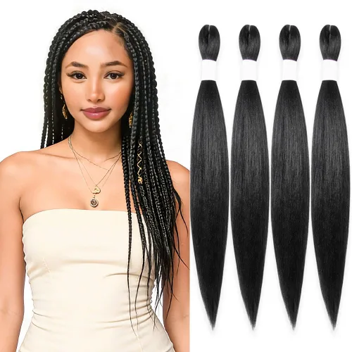 Vista 67 de Cabello trenzado burdeos, 10 pulgadas, 4 paquetes Cabello preestirado, trenzas de ganchillo cortas y rectas, textura Yaki, fibra sintética
