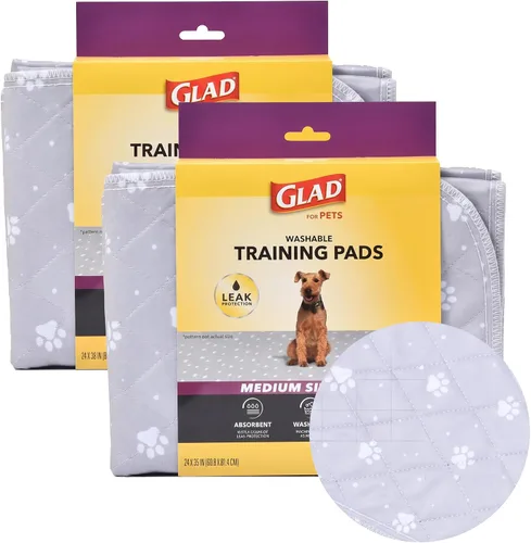 Vista 8 de Glad para Mascotas Almohadillas Reutilizables para Orina de Perro, Gris con Huellas de Patas - Almohadillas Lavables para Orinar para Perros