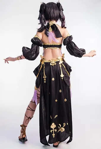 Vista 2 de miccostumes Disfraz de cosplay para mujer, vestido largo de bailarina con pinzas para el cabello