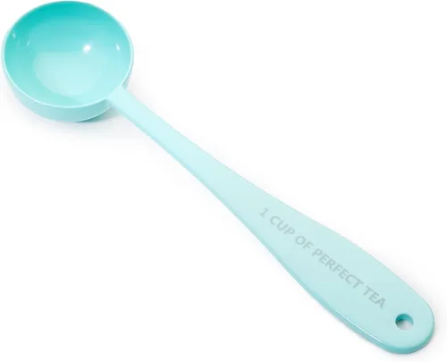Vista 5 de Cuchara de té de hojas sueltas medida Una taza de té perfecto Cuchara de acero inoxidable (azul de los años 50)