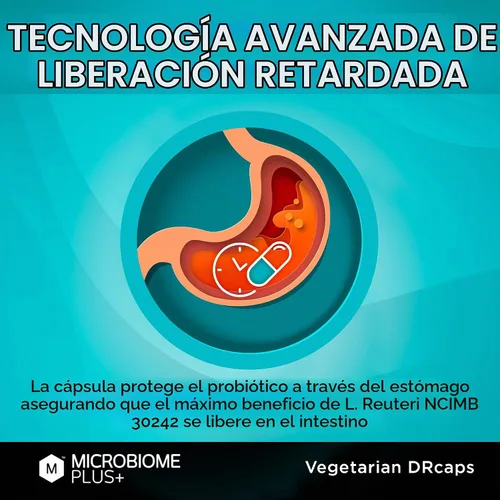 Vista 4 de Microbiome Plus Probióticos gastrointestinales L Reuteri NCIMB 30242 GI Digestive Supplements Capsule, hipoalergénicos y sin gluten para hombres