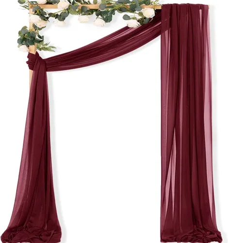 Vista 14 de MLMC 1 panel de tela para arco de boda azul bebé, 29 x 20 pies, cortinas de gasa extralargas transparentes de 6.6 yardas, paneles de cortinas