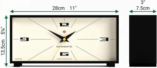 Vista 3 de NEWGATE® Thunderbird - Reloj de escritorio Diseño rectangular contemporáneo retro Negro Estilo moderno de mediados de siglo para escritorio