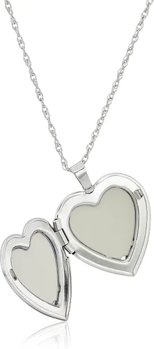Vista 2 de Collar de 18 pulgadas con pendiente en forma de corazón y la inscripción "Grandma" (abuela) en plata esterlina